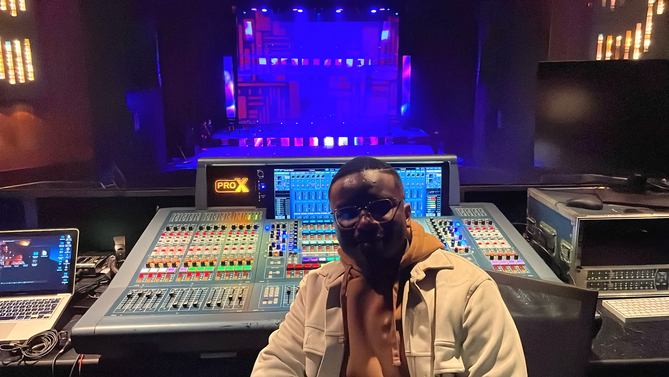 Engineer at a live sound mixing console
